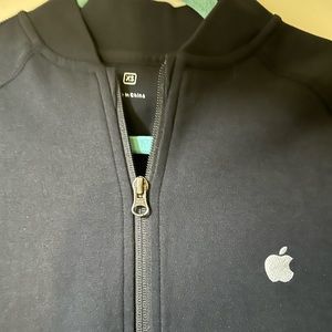 Apple employee black zip up sweater